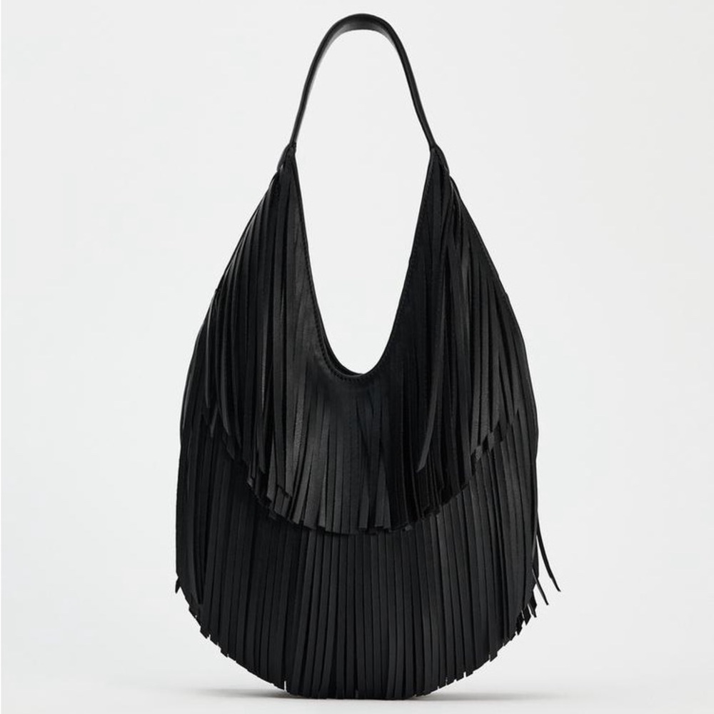 NWT ZARA FRINGED SHOPPER